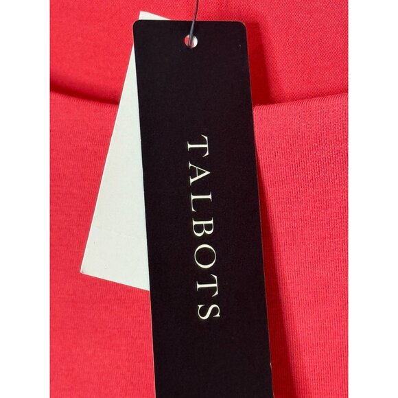 Talbots Women Petite Coral Cap Sleeve Basic Top NWT Size 1XP Double Layer Front - Picture 4 of 6